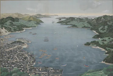Hafen von Nagasaki, ca. 1800-50 (Seidenmalerei)