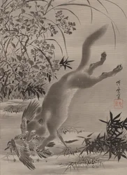 Fuchs fängt Vogel, ca. 1887