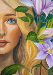 Blondes Blumenbildnis