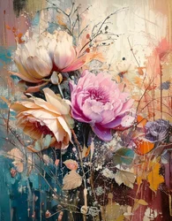 Gemalte Blumenabstraktion