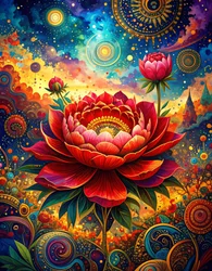 Lebendige kosmische Blume
