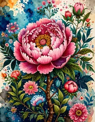Lebendige rosa Pfingstrose