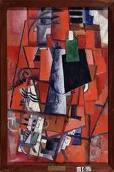 Eine Frau am Klavier. Gemälde von Kasimir Malevich (1878-1935), Öl auf Leinwand