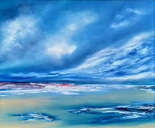 Dramatischer blauer Horizont
