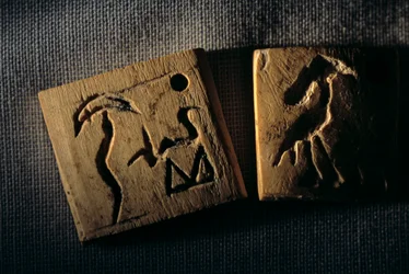 Prädynastisches Elfenbeinetikett, früheste Schrift, Dr. Gunter Dreyer, Ägypten, 2005