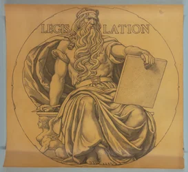 Gesetzgebung, Cartoon für Mosaik in der Rotunde des Wisconsin State Capitol