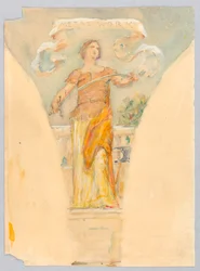 Personifikation von „Metallarbeit,“ Studie für die Kuppel des Herstellergebäudes, Weltausstellung in Chicago, IL