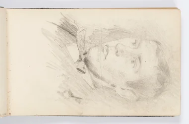 Skizzenbuchseite: Porträt eines jungen Mannes