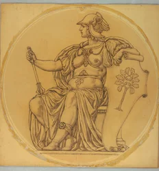 Studie für "Mut," Lünette im Hudson County Courthouse, Jersey City, NJ
