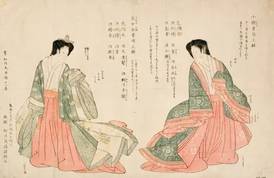 Frauen in zwei Hofkostümen, 1801