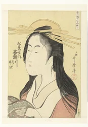 Brustporträt der Kurtisane Kisegawa aus dem Matsubaya-Haus (Die sieben Komachi aus den Lusthäusern)
