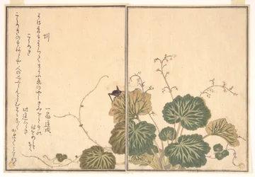 Regenwurm (Mimizu); Grille (Kōrogi), aus dem Bilderbuch der kriechenden Tiere (Ehon mushi erami)