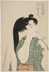Pfeife, aus der Serie Zehn Typen in der physiognomischen Studie von Frauen (Fujin sogaku juttai) (Kiseru)