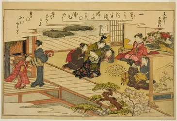 Muschel-Matching-Spiel, aus dem illustrierten Buch "Geschenke von der Ebbe (Shiohi no tsuto)"