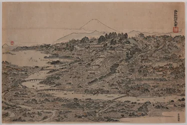 Vogelperspektive von Edo, um 1800-1810