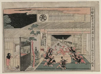 Chushingura: Akt X aus der Serie Perspektivbilder für Das Schatzhaus der Loyalität, c. 1790