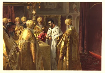 Die Krönungszeremonie von Nikolaus II. Die Eucharistie