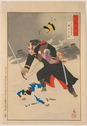 Captain Higuchi, Kompaniechef in der sechsten Division, aus der Serie „Spiegel berühmter Armee- und Marine-Männer“