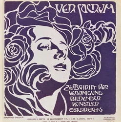 Titelblatt der 4. Ausgabe 1899 von Ver Sacrum, der Zeitschrift der Künstler der Jugendstil-Sezession