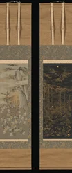 Die Sonnengöttin Amaterasu aus einer Höhle locken, Tod des historischen Buddha..., spätes 19. Jahrhundert