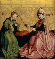 Esther vor Ahasverus vom Heilspiegel-Altar