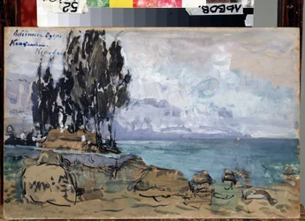 Bühnenbildentwurf für das Ballett Schwanensee von Pjotr Iljitsch Tschaikowski