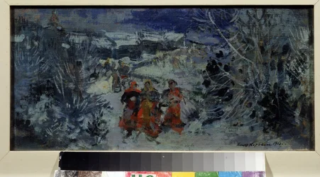 Bühnenbild für die Oper Mai Nacht von N. Rimski-Korsakow. Gemälde von Konstantin Alexeyevich Korovin (1861-1939)