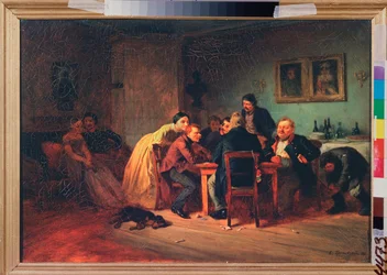 Kartenspiel - Später Abend in einem bürgerlichen Interieur