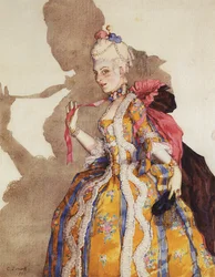 Kostümentwurf für Tamara Karsavina als Marquise