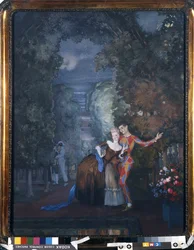 Harlekin und eine Dame, 1912