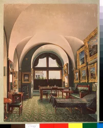 Das kleine Arbeitszimmer von Kaiser Nikolaus I im Winterpalast in St. Petersburg