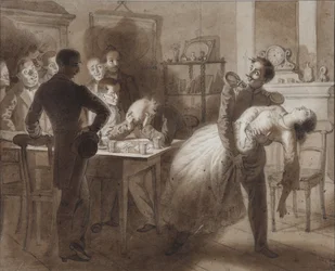Illustration zum Gedicht Die Frau des Tambower Schatzmeisters von M. Lermontov, 1862