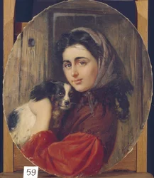 Mädchen mit kleinem Hund