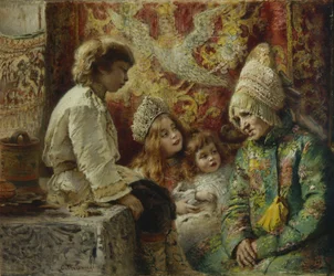 Großmutter mit Kindern Großmutters Märchen, 1882