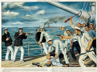 Die Meuterei auf dem Schlachtschiff Potemkin im Jahr 1905