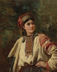 Frau in einer Nationaltracht