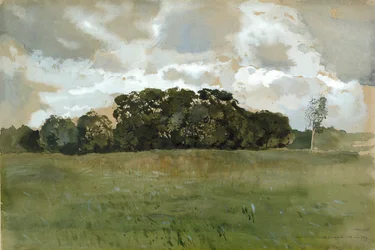 Landschaft mit grauen Wolken