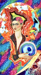 Surreale Frau mit Blumenkrone