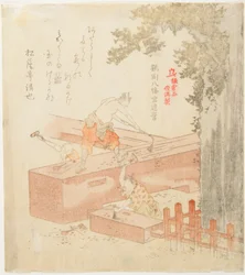 Bau des Tsurugaoka Machimangū Schreins