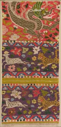 Tiger jagen Hirsche, mit Drache