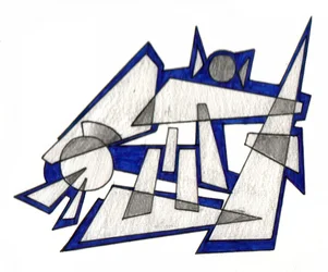 Abstrakte blaue Geometrie
