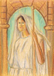 Antike verschleierte Frau