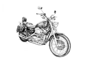 Klassische Motorradzeichnung