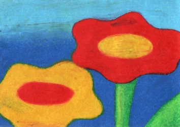Fröhliche rote und gelbe Blüten