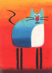 Verspielte blaue Katze