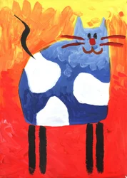 Verspielte Blaue Katze