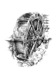 Rustikales Wasserrad
