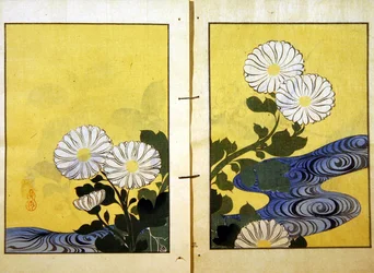 Blumen neben einem Bach, aus einer Ausgabe von Kigyokus Werk, veröffentlicht von Kobayashi Bunshi im Jahr 1901