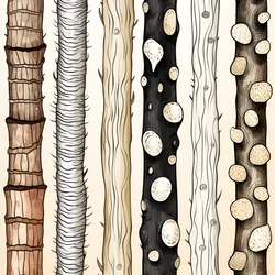 Baumstammabschnitte, Boho-Clipart, Boho-Zeichnungsmuster, Boho-Stamm 1