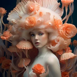 Porträt der Unterwasser-Anemonen Göttin